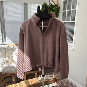 Mauve Quarter-Zip Pullover